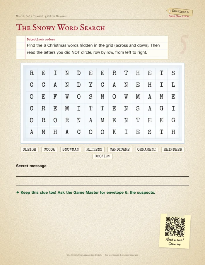 The Snowy Word Search