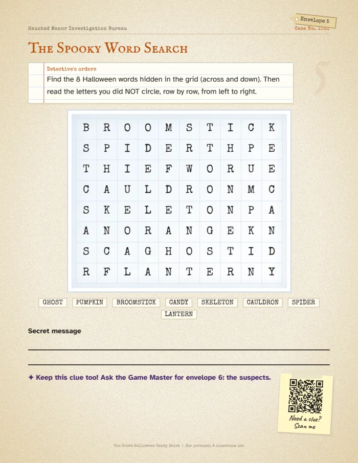 The Spooky Word Search