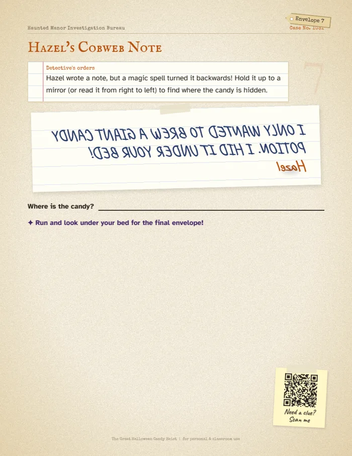 Hazel's Cobweb Note